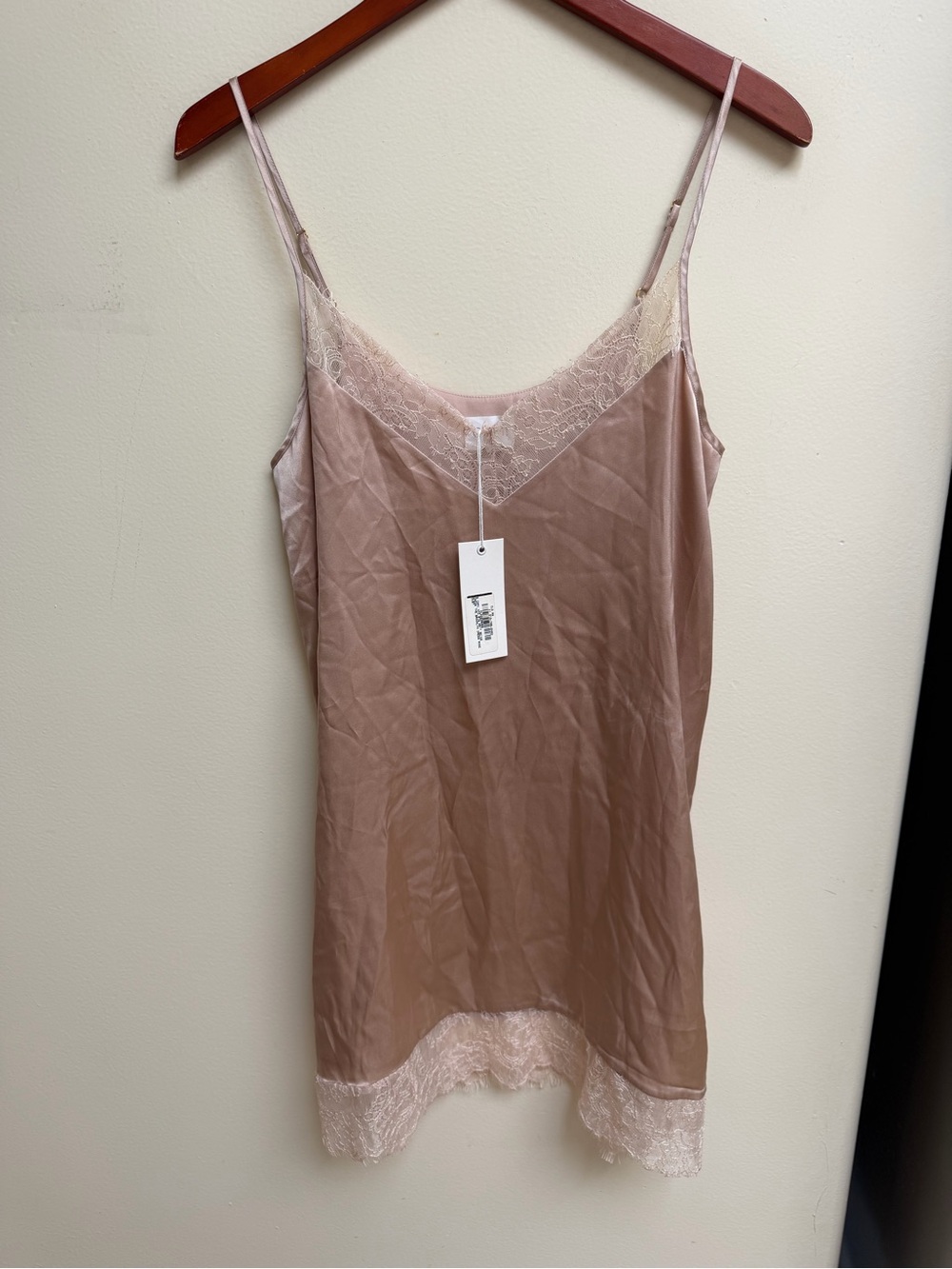 NWT Cami NYC Silky Blush Lace Trim Slip Dress